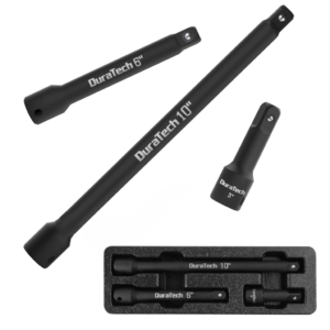 DURATECH 1/2″ Drive Impact Extension Bar Set 3-Piece Socket Extensions 3” / 6” / 10” Length Premium CR-V Steel