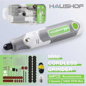 HAUSHOF 3.6V Cordless Drill Electric Rotary Tool With Charger 3-speed Mini Electric Grinder Machine Polishing Tools & 68 Accessories