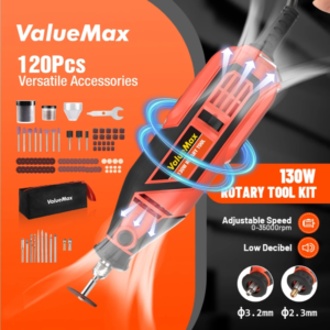 ValueMax 120PCS Mini Electric Drill Grinder 130W Mini Die Grinder Engraving Polishing Polisher Accessories Grinder Tool Kit